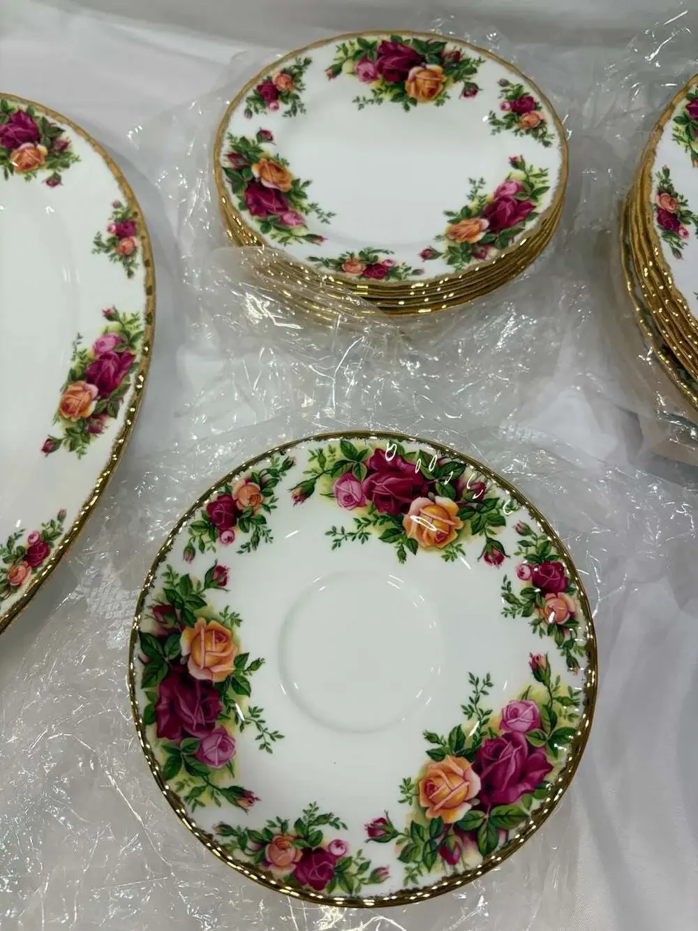 Royal Albert Old Country Roses 46 Pc for 8 Pristine Vintage Tea & Coffee Service
